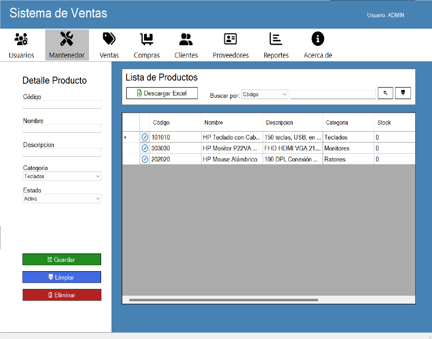 Sistema de Ventas C#